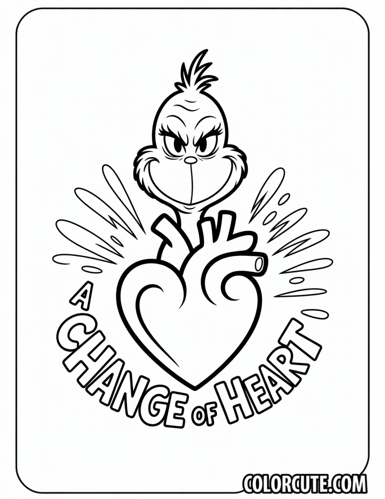 Grinch Heart Coloring Page | Free PDF Printables – Color Cute - Free ...