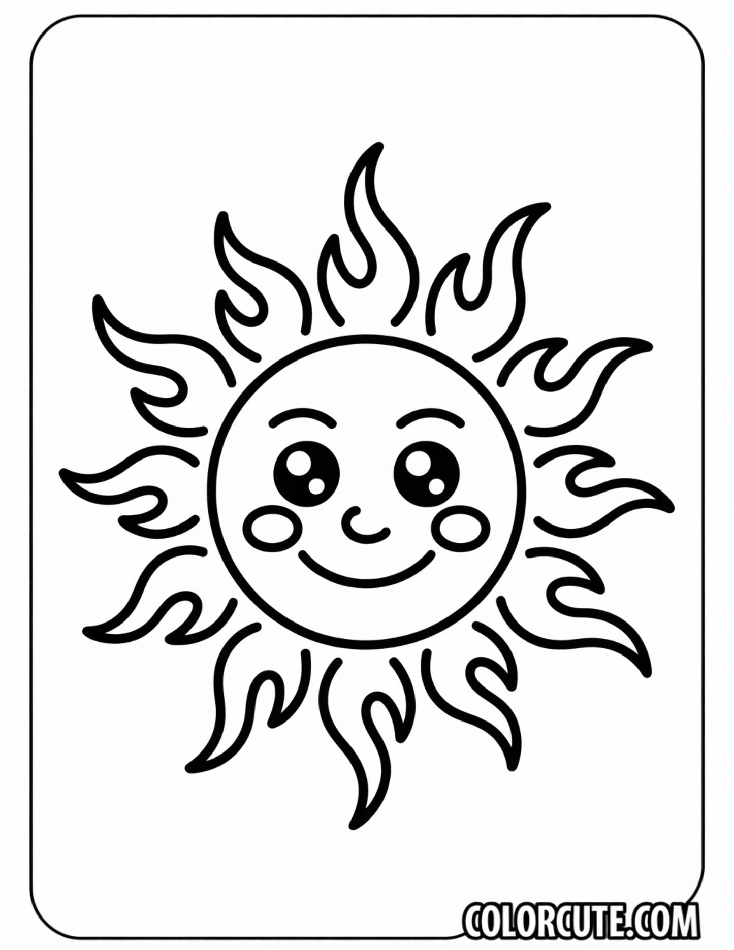 Hot Sun Coloring Page | Free PDF Printables