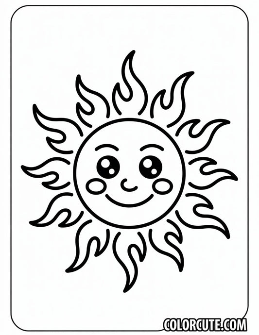 Hot Sun Coloring Page | Free PDF Printables