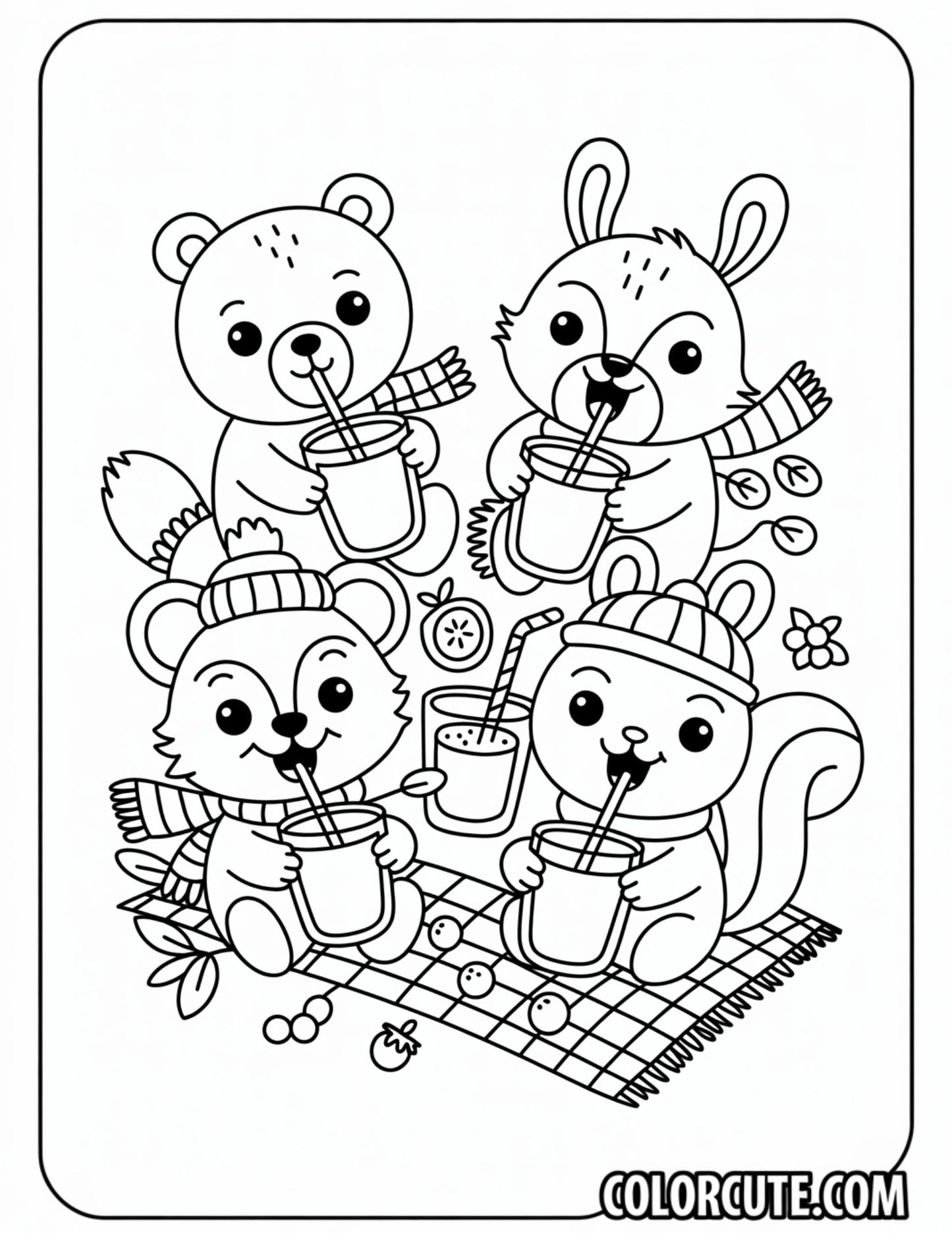 Ladybug Cozy Friends Coloring Pages | Free PDF Printables