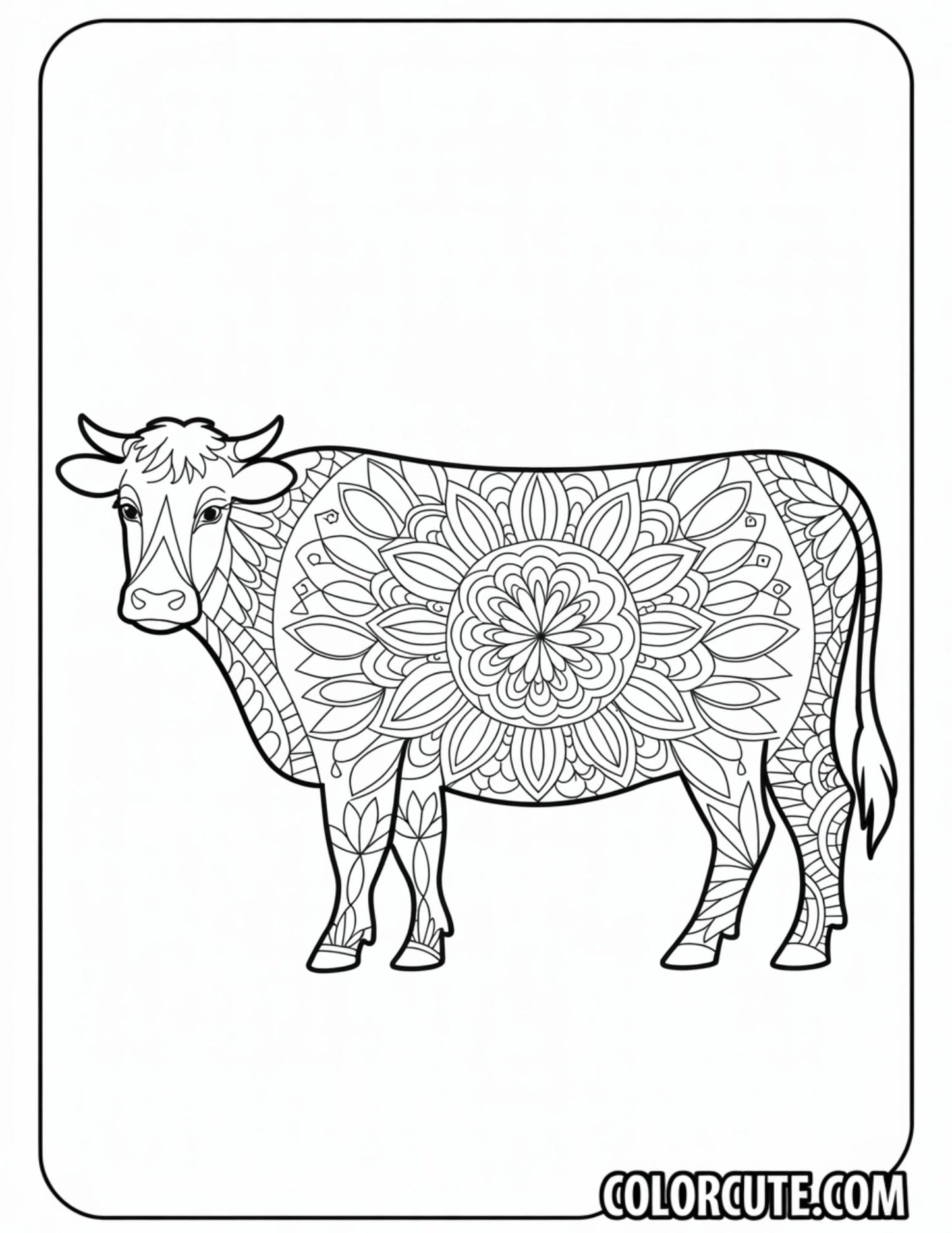 Mandala Cow Coloring Pages | Free PDF Printables