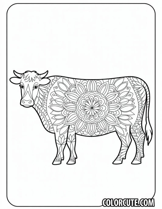 Mandala Cow Coloring Pages | Free PDF Printables