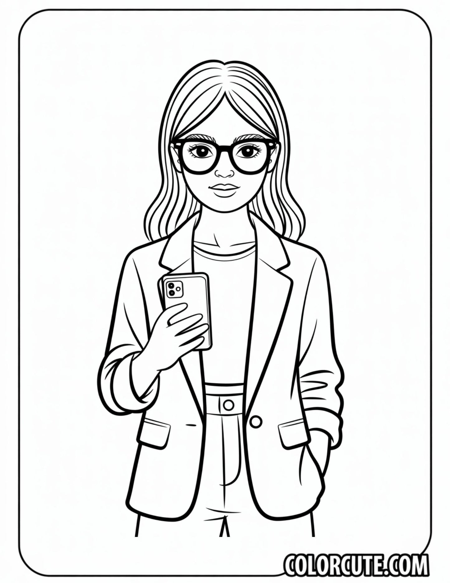 Minimalist Fashion Girl Coloring Pages | Free PDF Printables