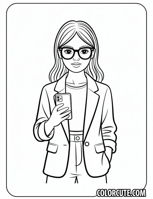 Minimalist Fashion Girl Coloring Pages | Free PDF Printables