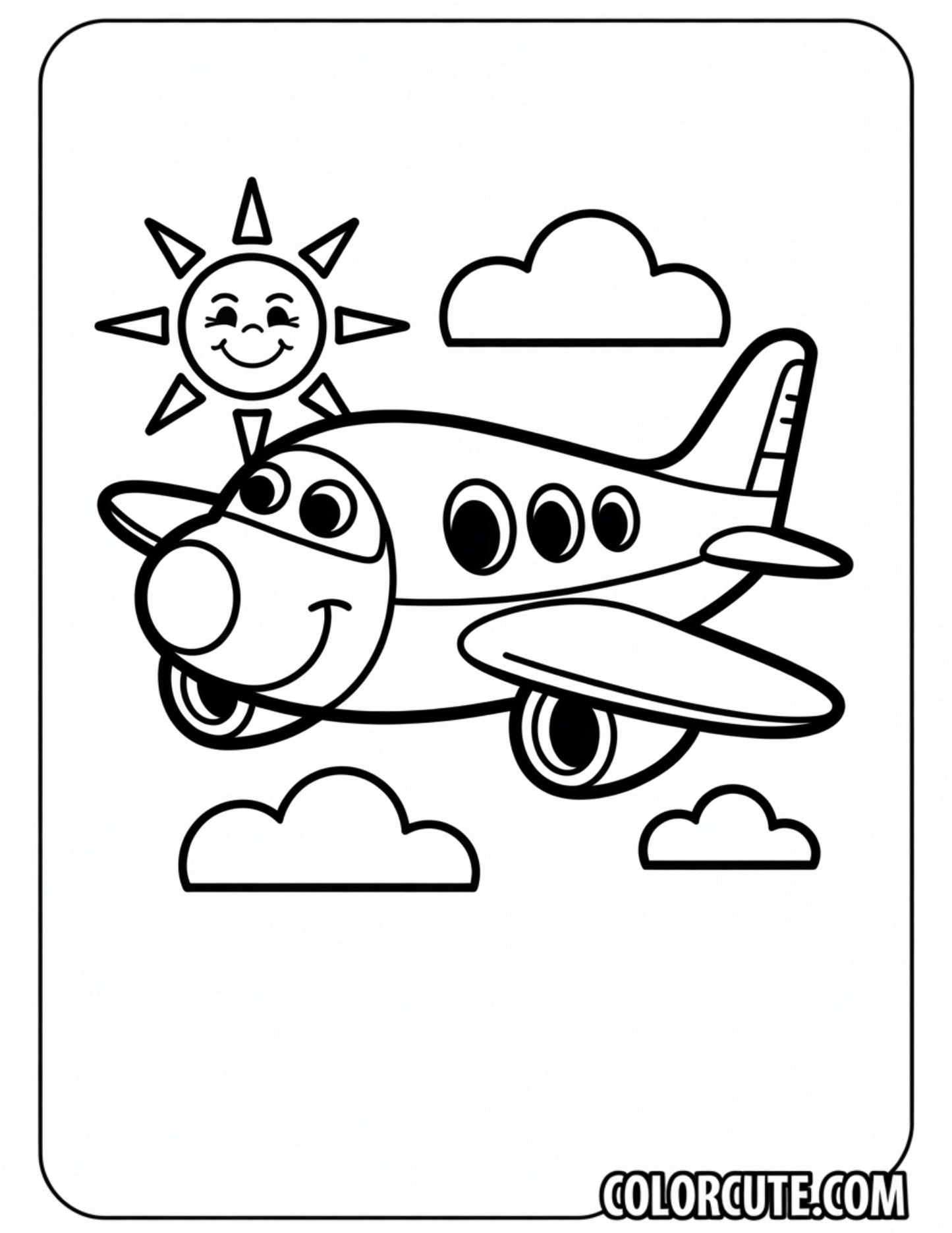 Preschool Airplane Coloring Pages | Free PDF Printables
