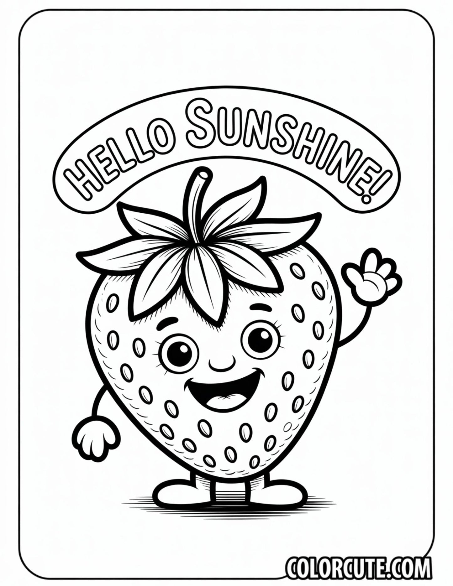 Strawberry Bold and Easy Coloring Pages – Free PDF Printables
