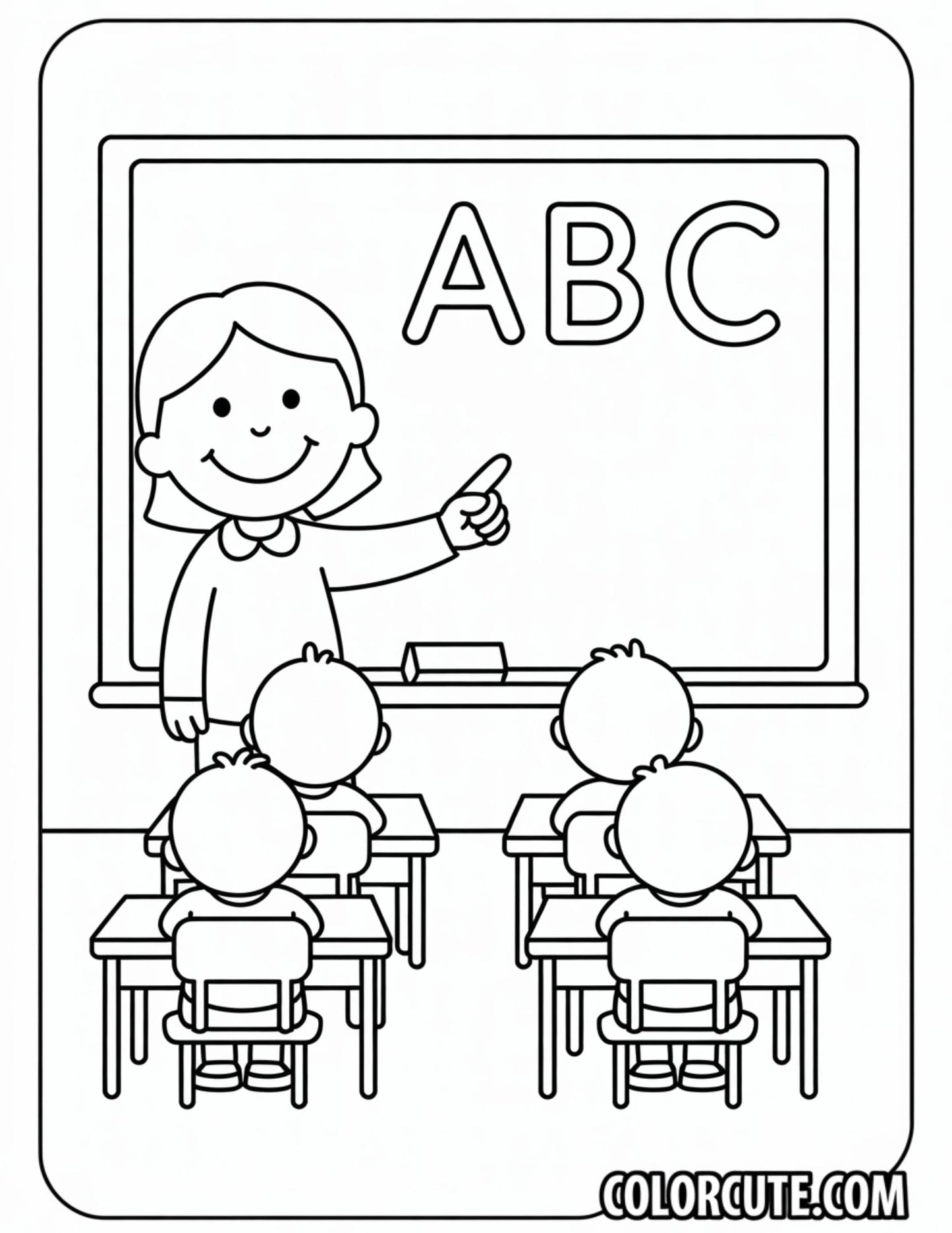 Teacher Preschool Coloring Pages | Free PDF Printables