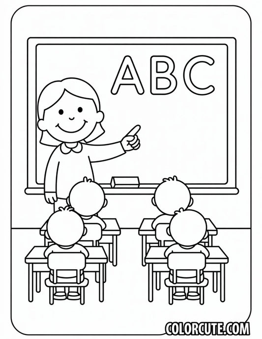 Teacher Preschool Coloring Pages | Free PDF Printables