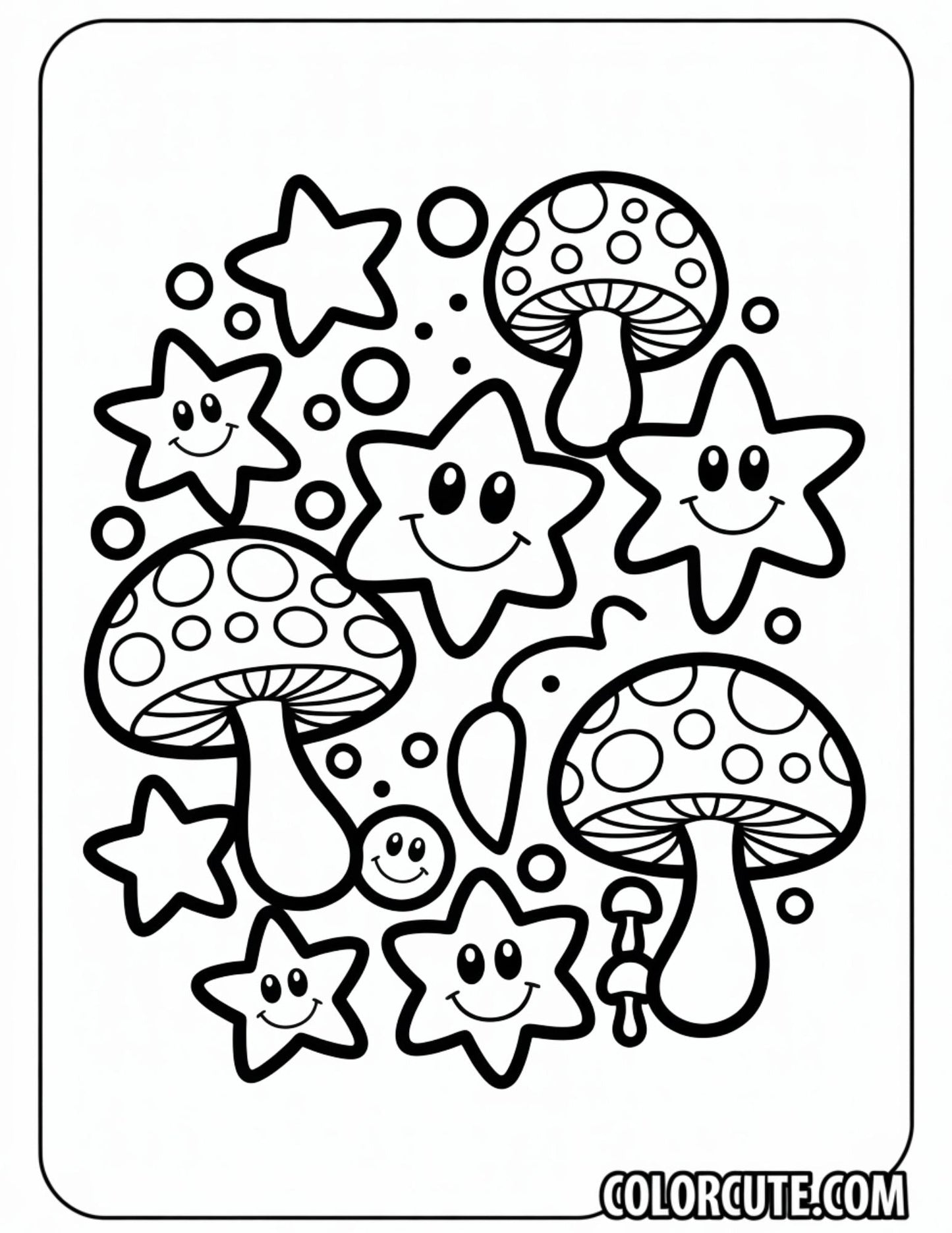 Trippy Bold and Easy Coloring Pages | Free PDF Printables