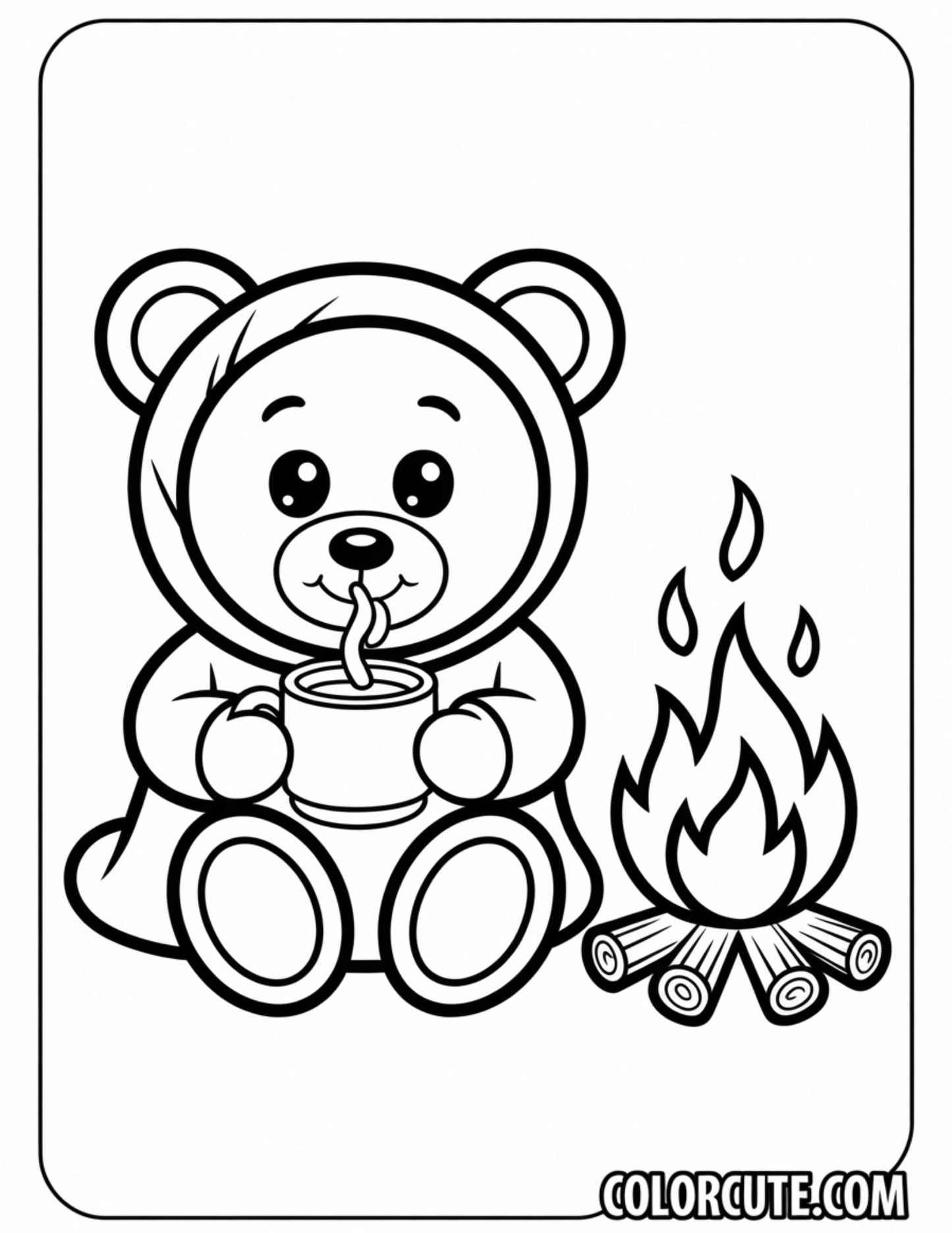 Wonderful Camping Kawaii Coloring Pages | Free PDF Printables