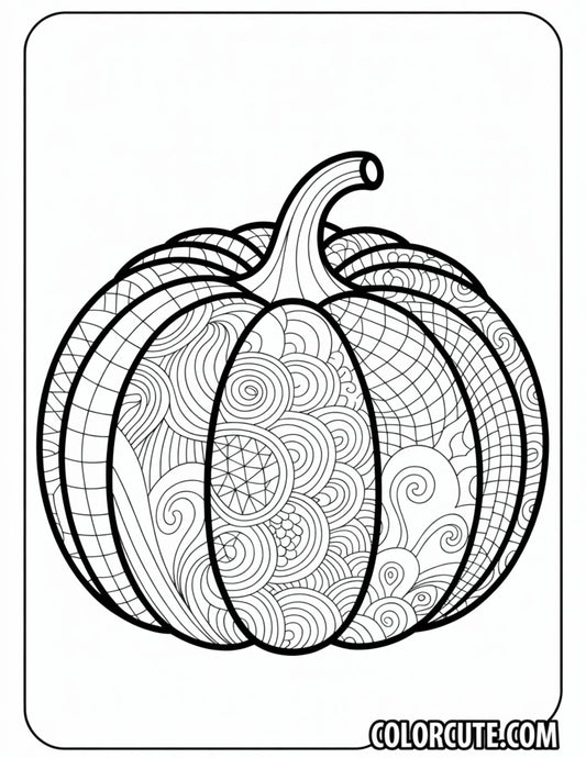 Zentangle Pumpkin Coloring Page | Free PDF Printables