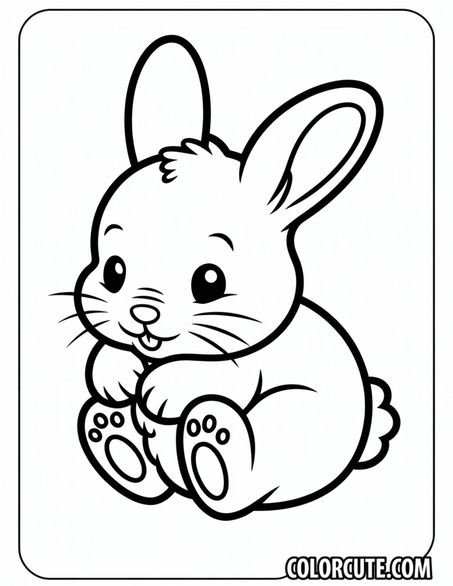 Baby Bunny Coloring Page – Free PDF Printables