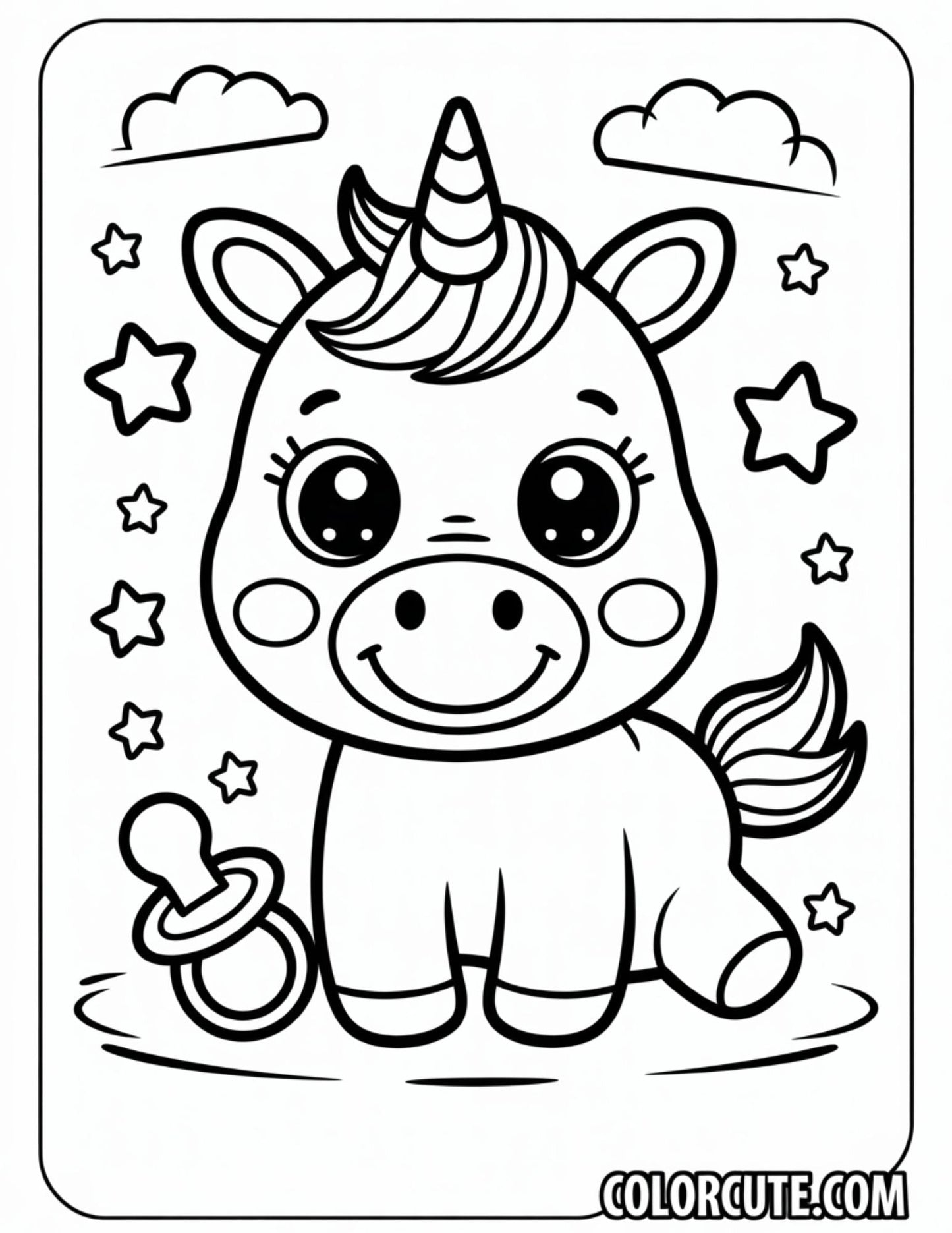 Baby Unicorn Coloring Pages | Free PDF Printables