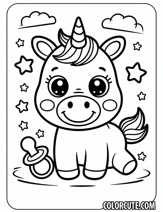 Baby Unicorn Coloring Pages | Free PDF Printables