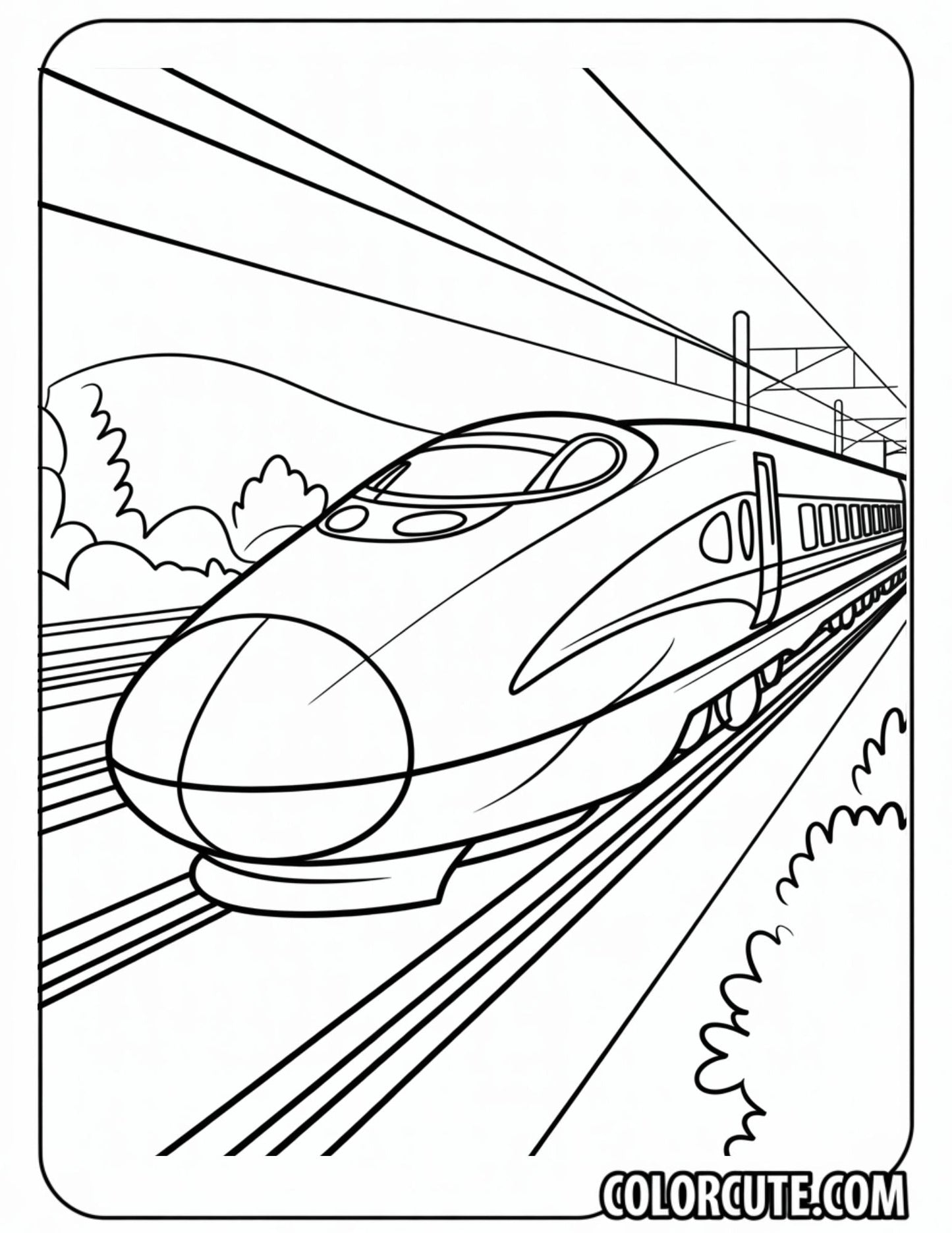 Bullet Train Coloring Page - Free PDF Printables