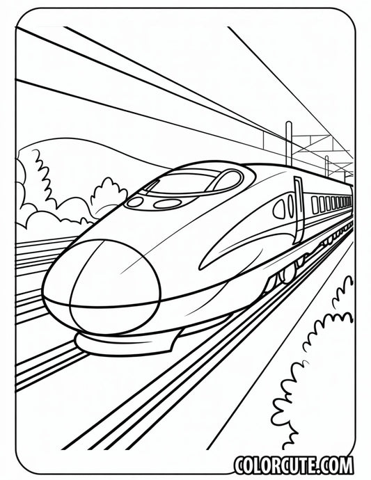 Bullet Train Coloring Page - Free PDF Printables