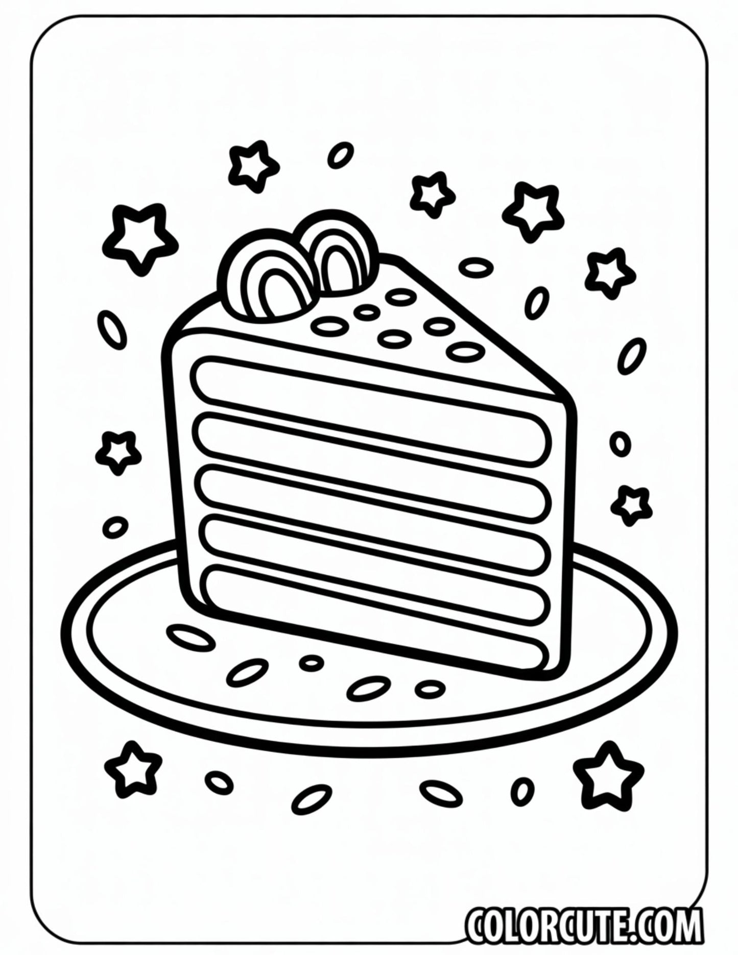 Cake Rainbow Coloring Pages | Free PDF Printables