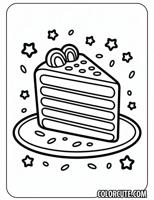 Cake Rainbow Coloring Pages | Free PDF Printables