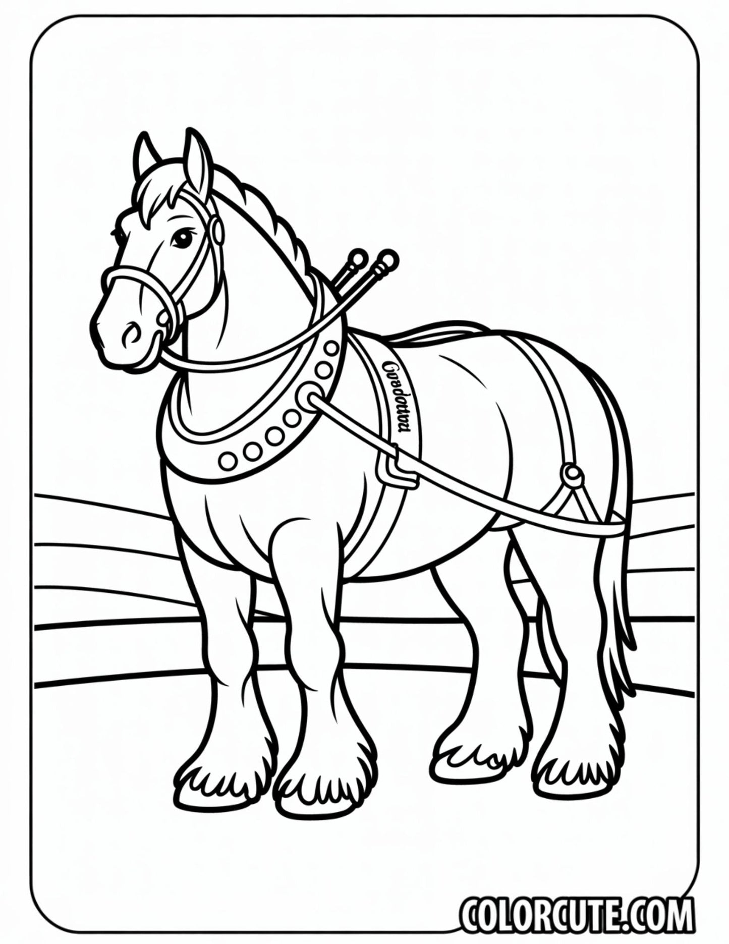 Clydesdale Horse Coloring Pages | Free PDF Printables