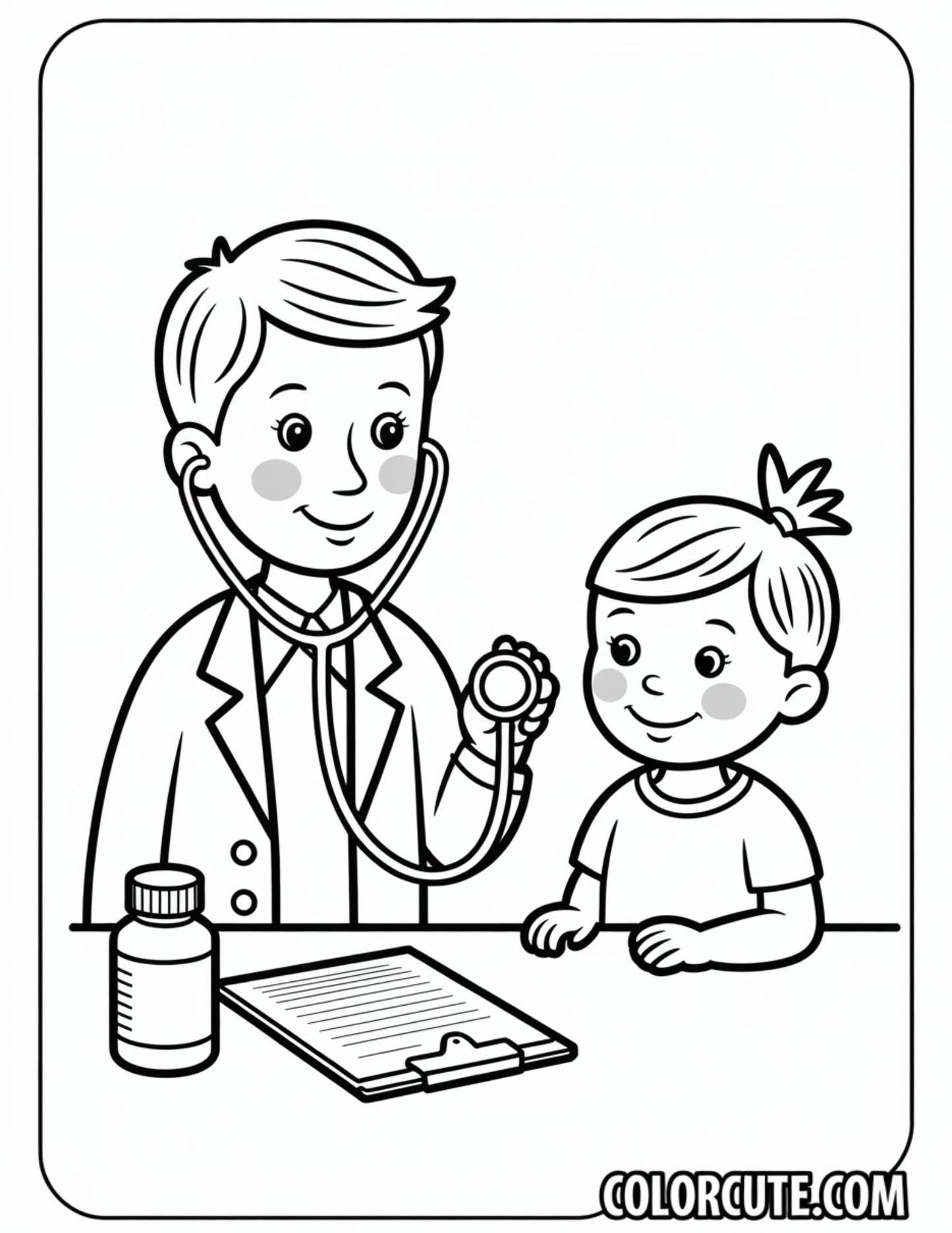 Doctor Preschool Coloring Page | Free PDF Printables