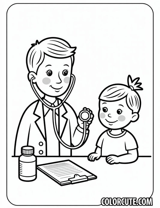 Doctor Preschool Coloring Page | Free PDF Printables