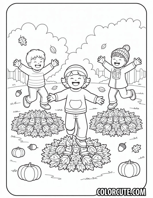 Fall Scene Coloring Pages | Free PDF Printables