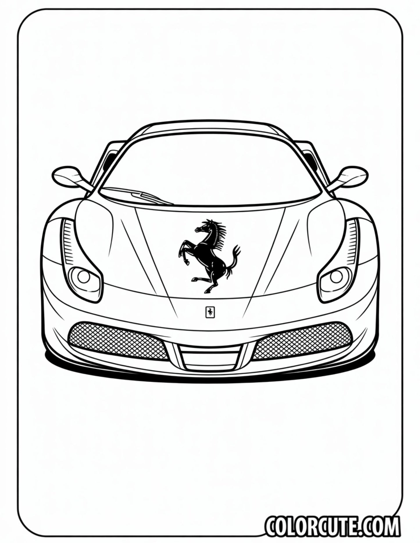 Ferrari Car Coloring Pages | Free PDF Printables