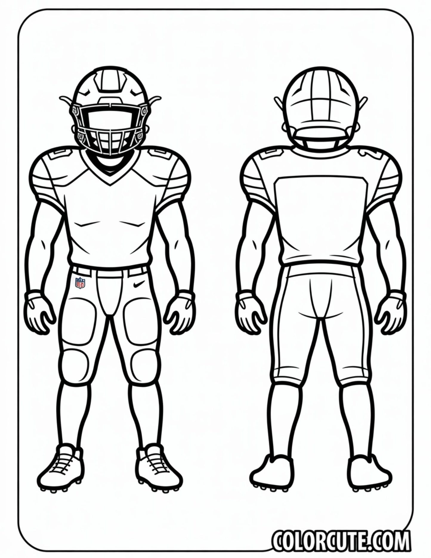 Football Uniform Coloring Pages | Free PDF Printables