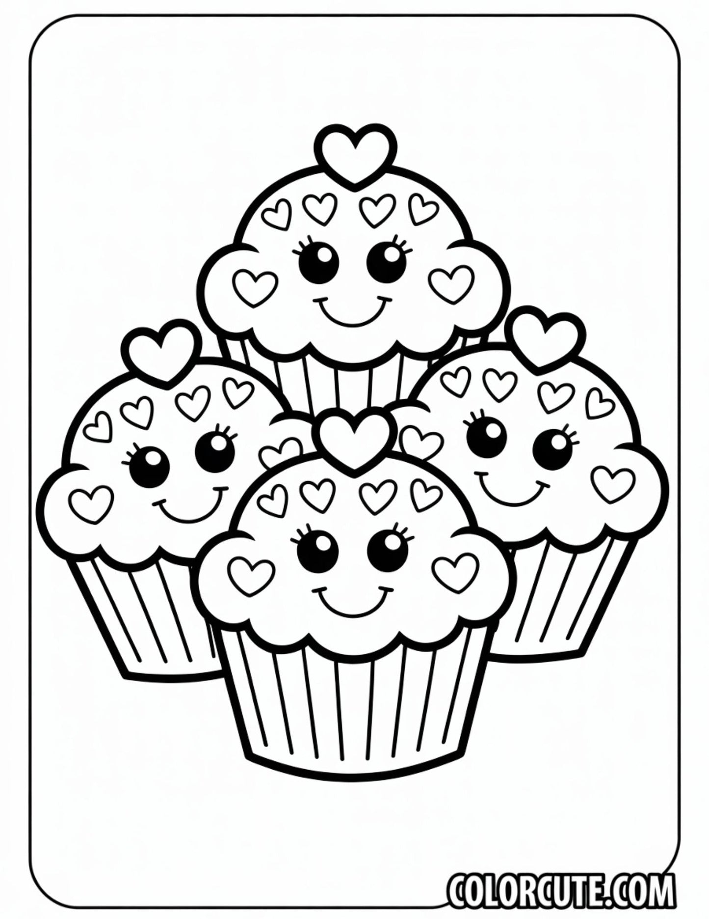 Fun Cake Valentine Coloring Pages | Free PDF Printables