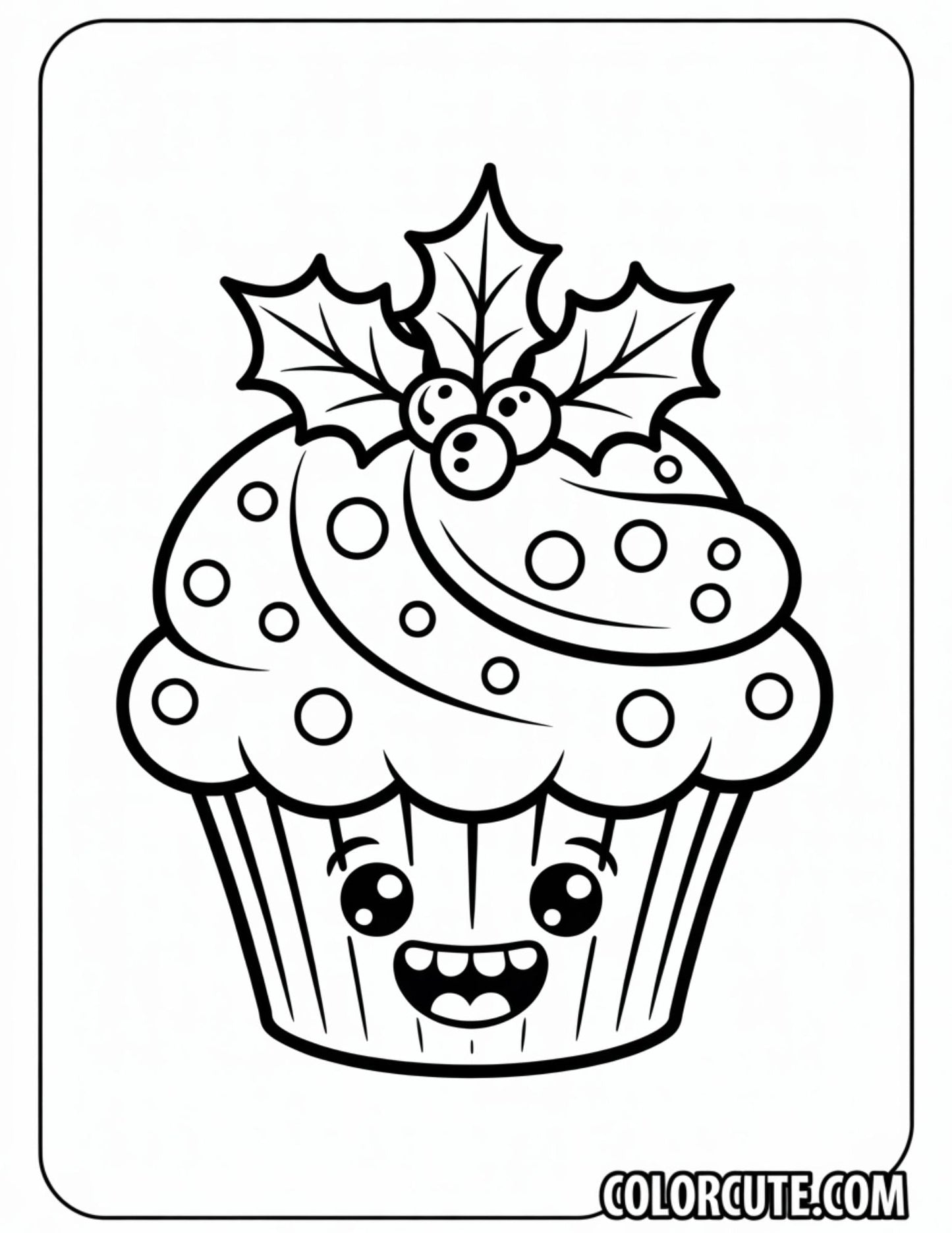 Fun Cupcake Bold and Easy Coloring Pages | Free PDF Printables