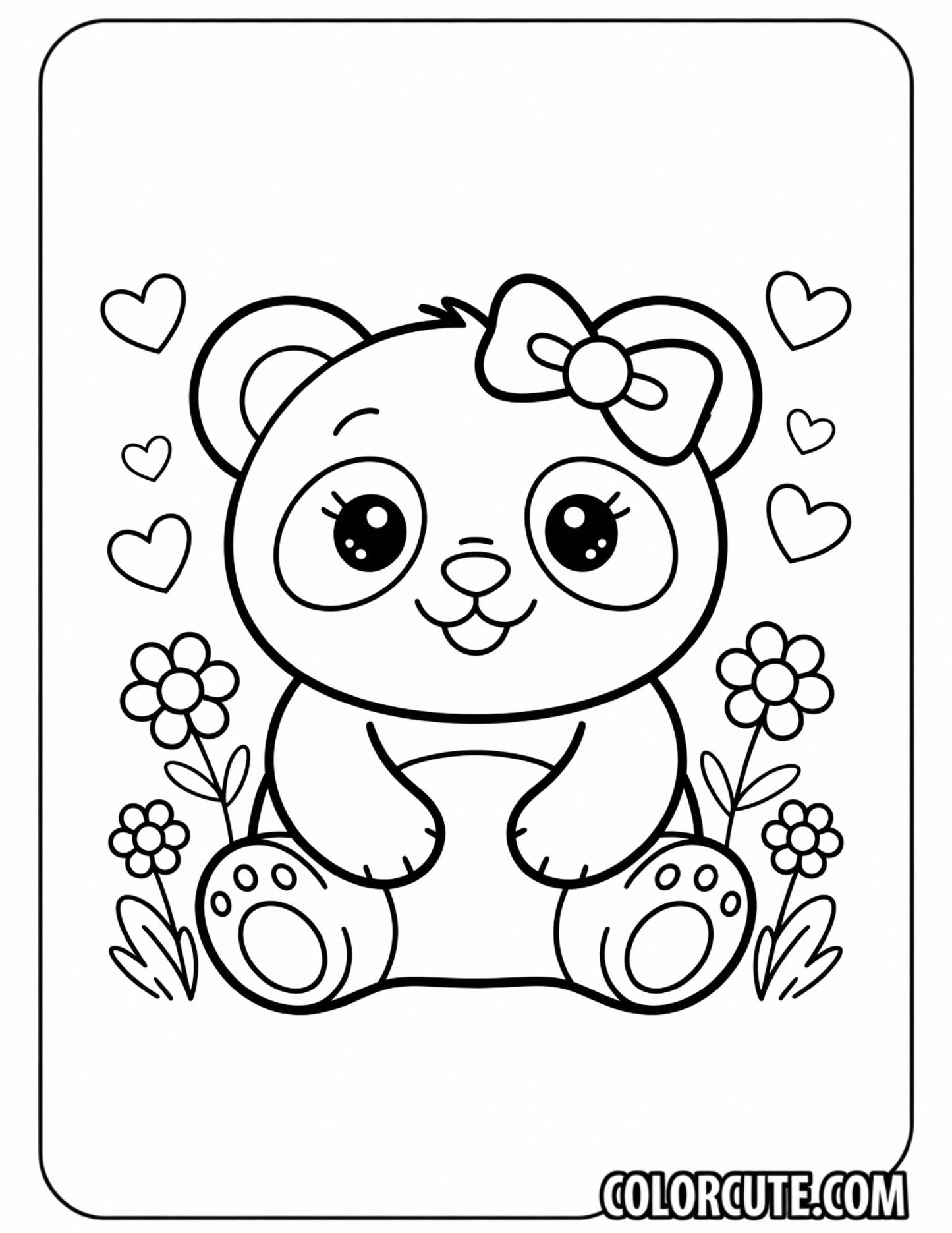 Girl Panda Coloring Pages | Free PDF Printables