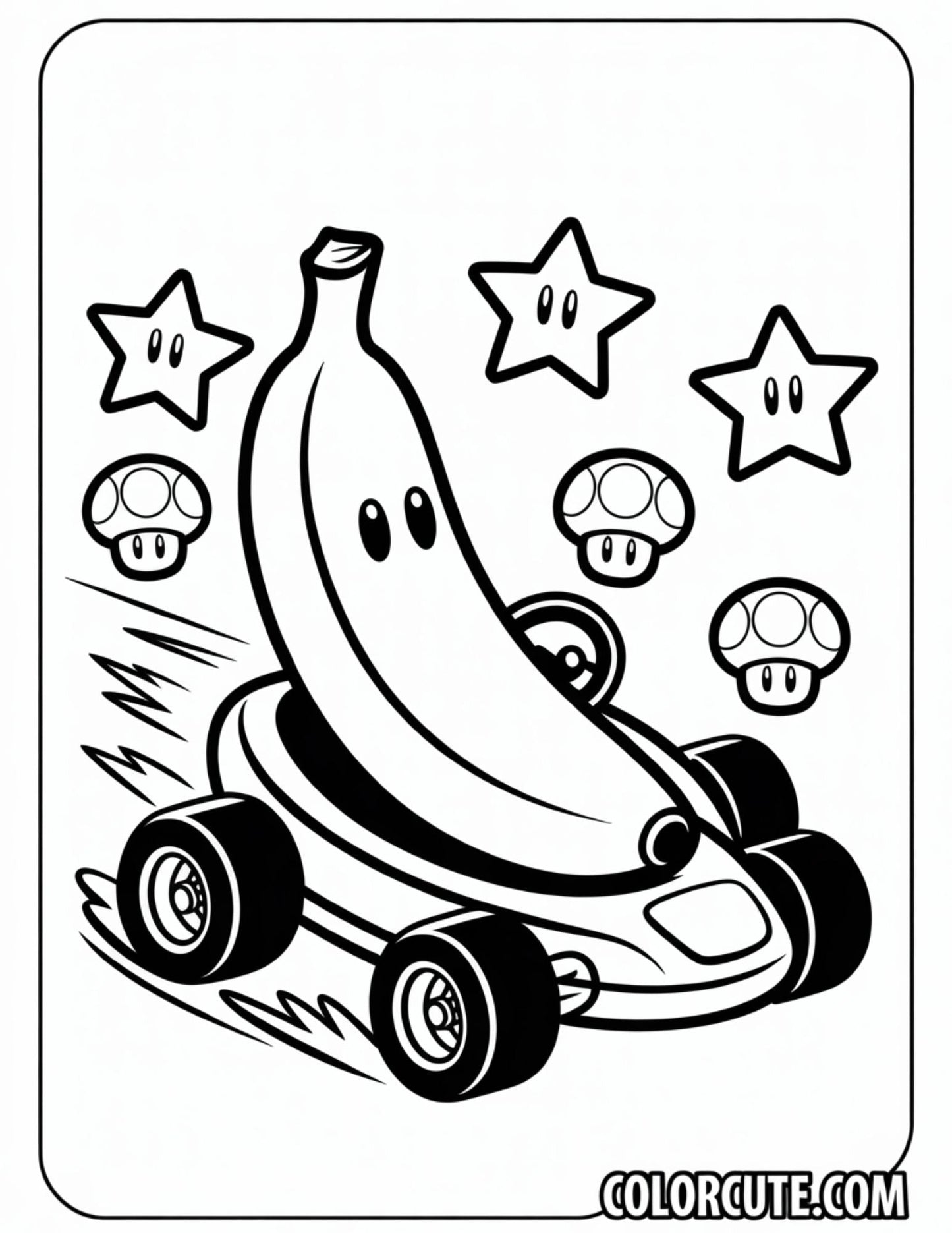 Mario Banana Coloring Pages | Free PDF Printables
