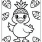Pineapple Duck Coloring Page | Free PDF Printables