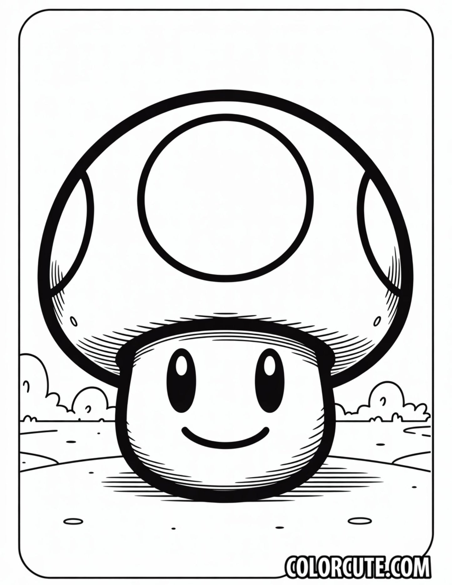 Super Mario Mushroom Coloring Pages | Free PDF Printables