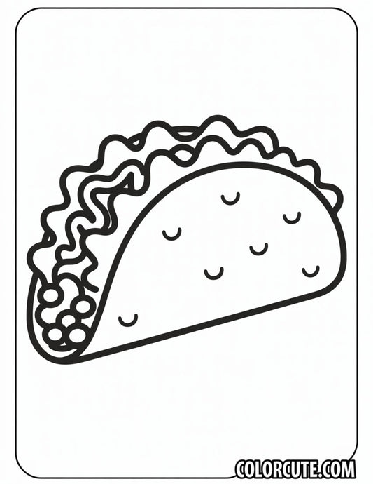 Taco Coloring Page | Free PDF Printables