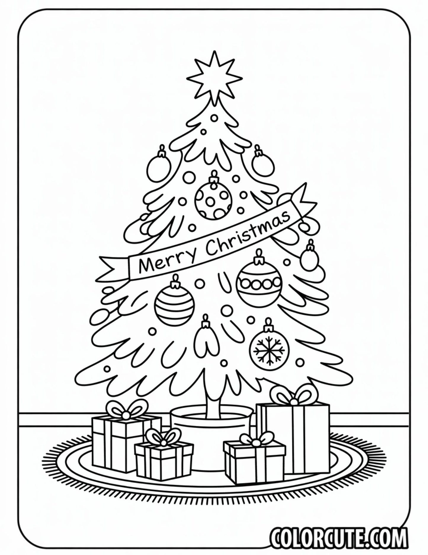 Christmas Tree Coloring Pages - Free PDF Printables