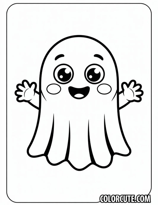 Cute Ghost Coloring Page | Free PDF Printables