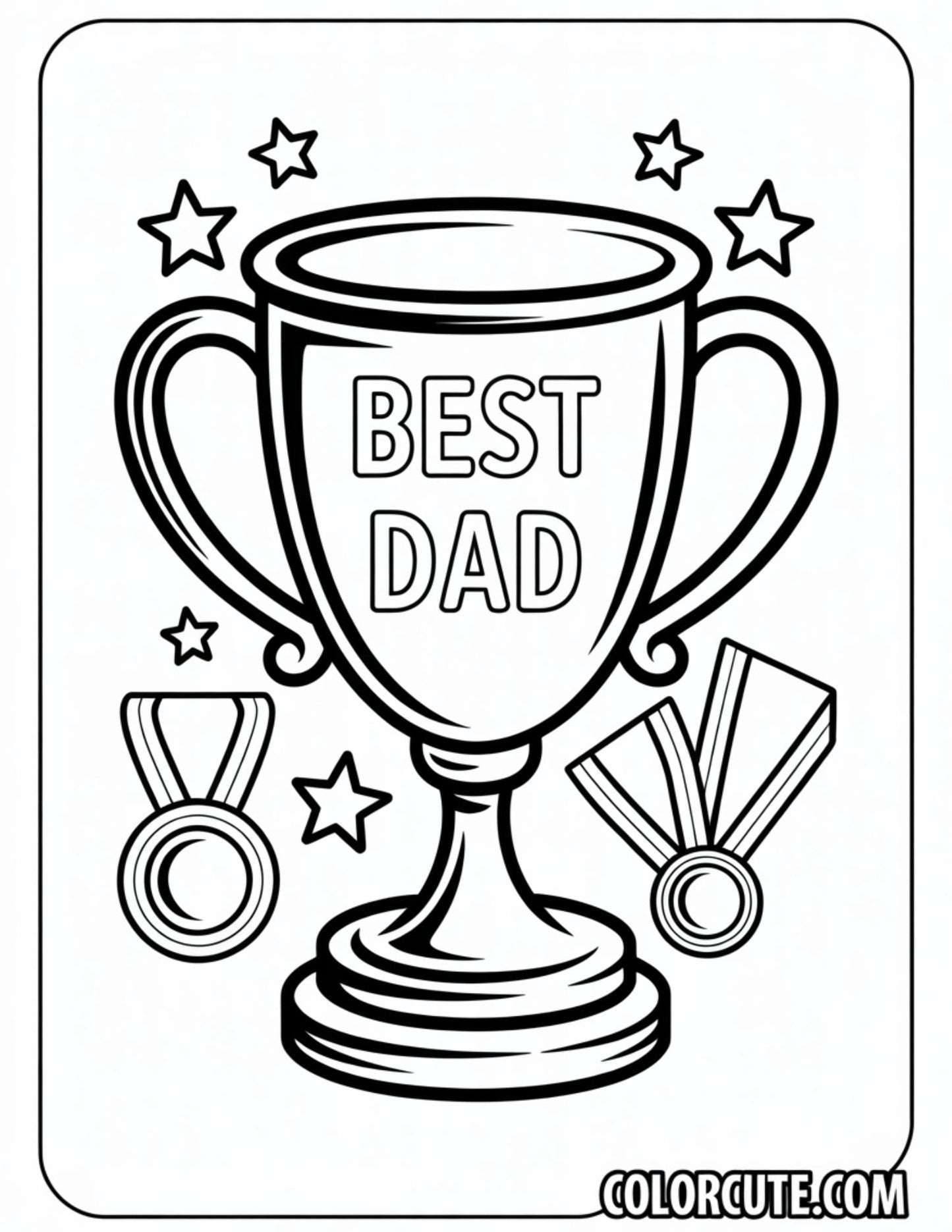Dad Trophy Coloring Pages | Free PDF Printables