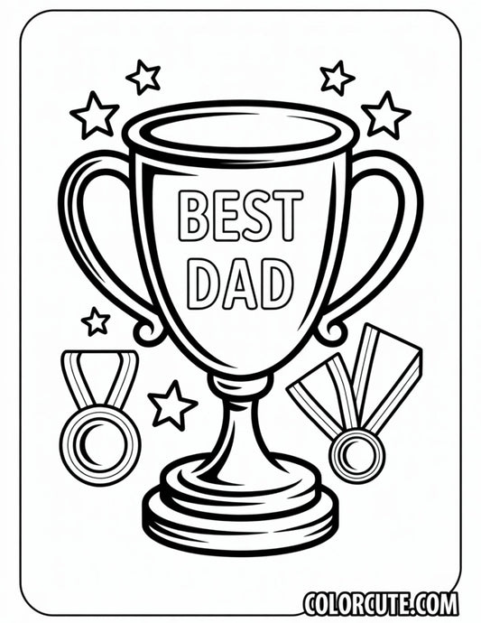 Dad Trophy Coloring Pages | Free PDF Printables