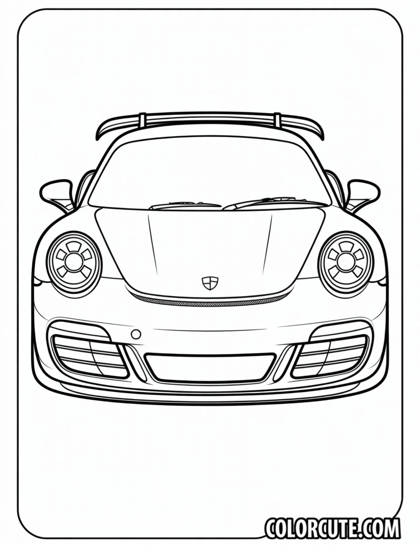 Easy Porsche Coloring Pages | Free PDF Printables