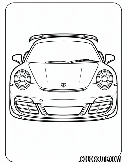 Easy Porsche Coloring Pages | Free PDF Printables