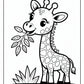 Eating Giraffe Coloring Pages | Free PDF Printables
