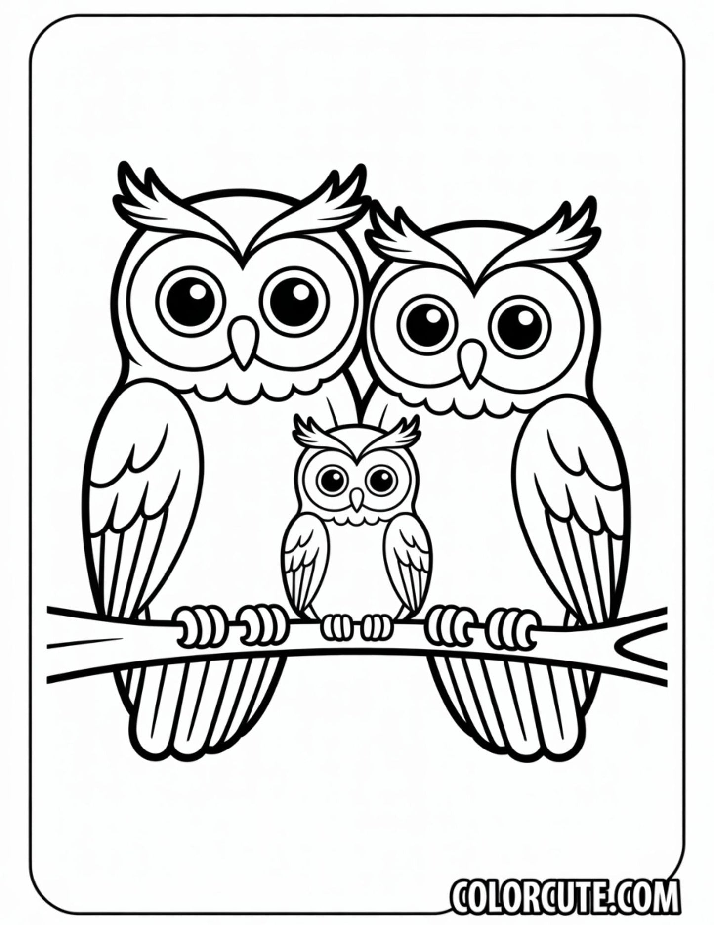 Family Owl Coloring Pages | Free PDF Printables