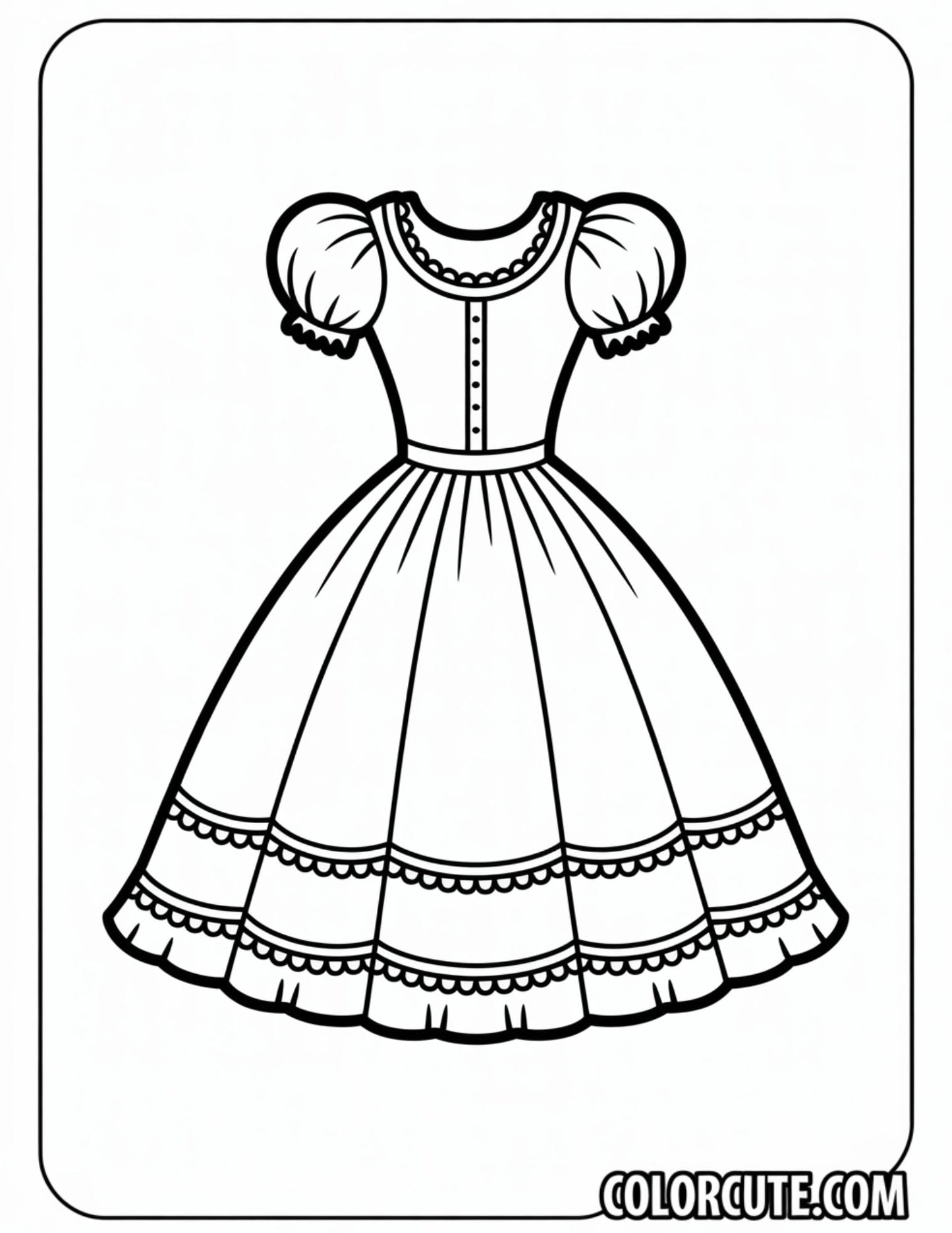 Fancy Dress Coloring Pages | Free PDF Printables