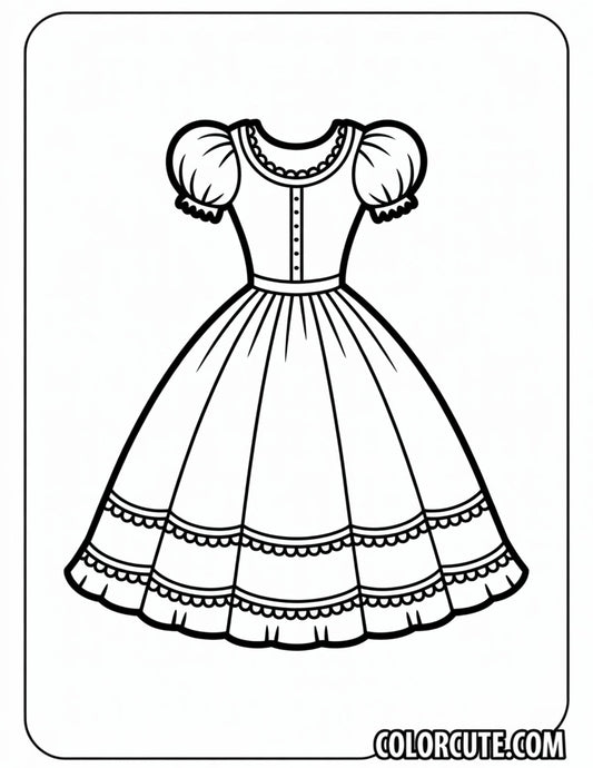 Fancy Dress Coloring Pages | Free PDF Printables