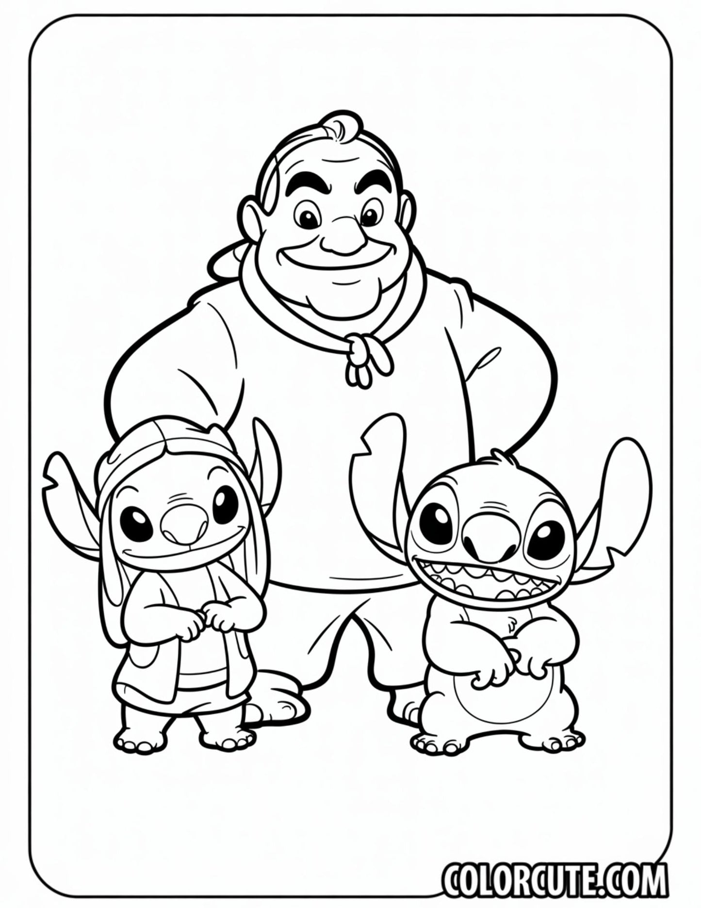 Gantu Lilo and Stitch Coloring Page | Free PDF Printables
