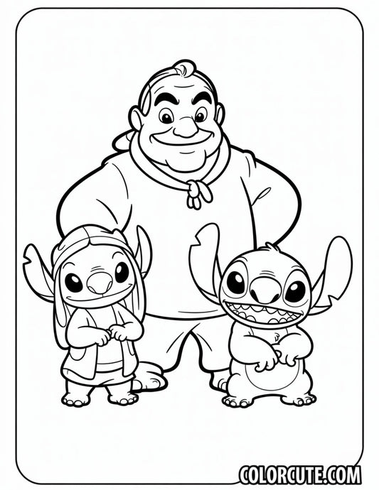 Gantu Lilo and Stitch Coloring Page | Free PDF Printables