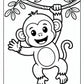 Happy Monkey Coloring Page Free PDF Printables