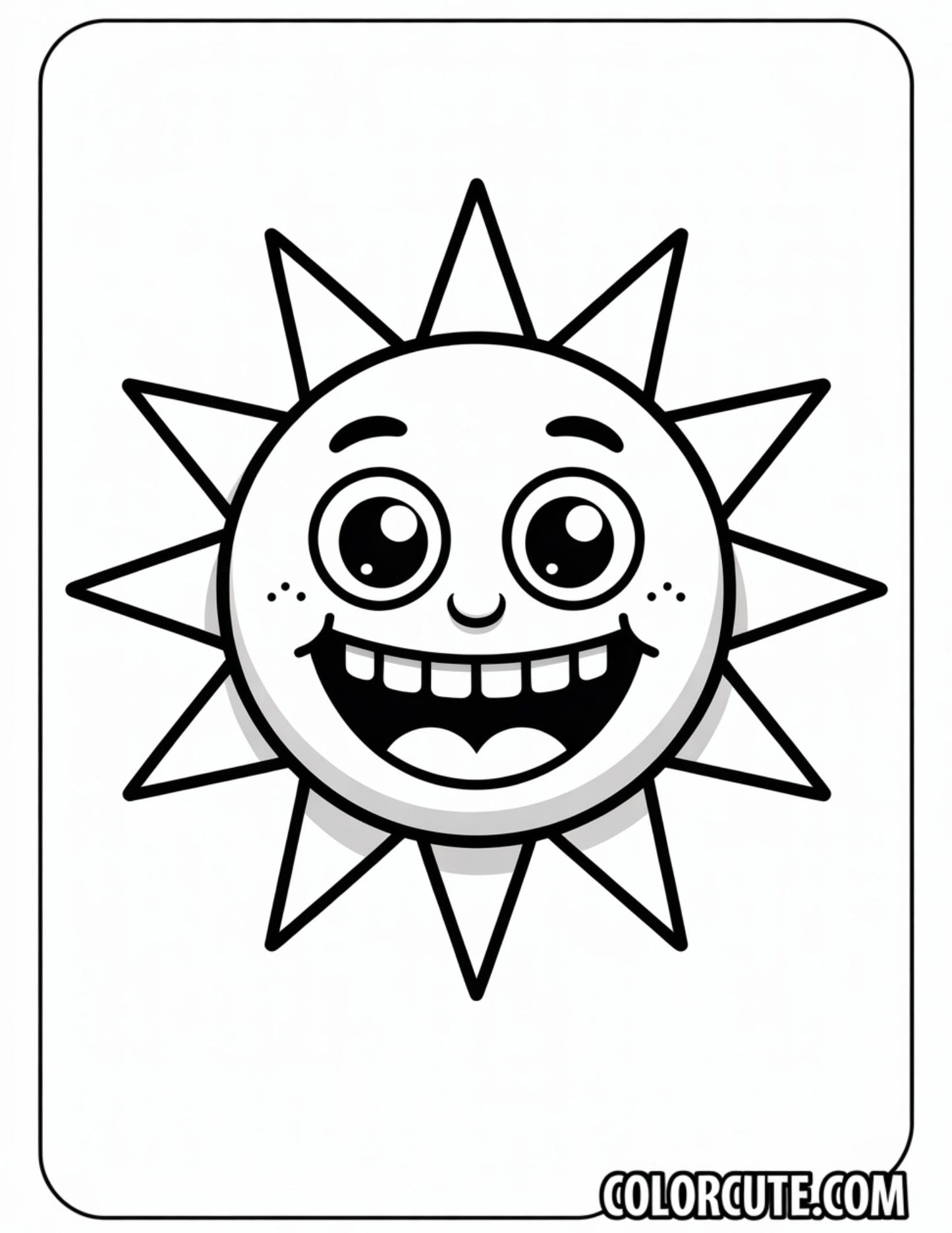 Happy Sun Coloring Page | Free PDF Printables