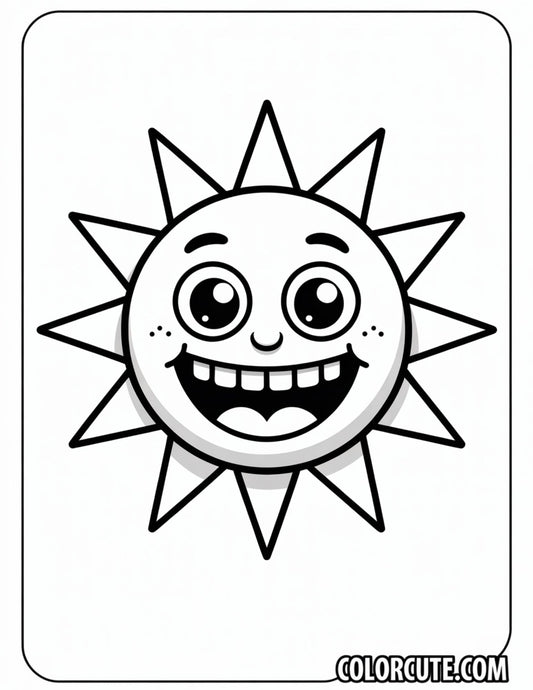 Happy Sun Coloring Page | Free PDF Printables